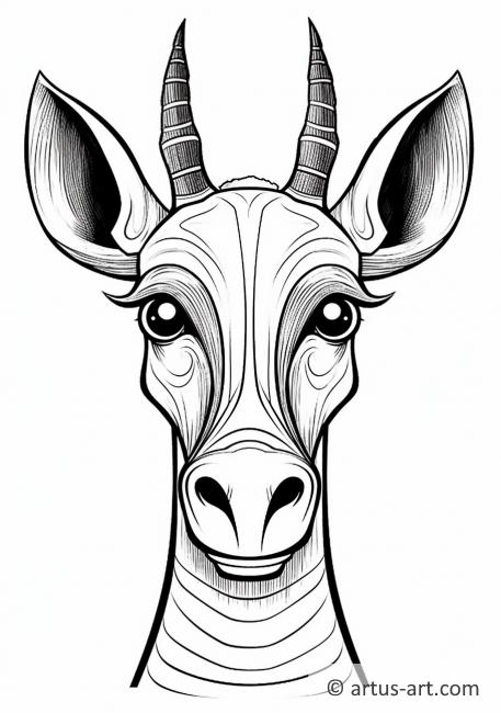 Sevimli Okapi Boyama Sayfası Çocuklar İçin